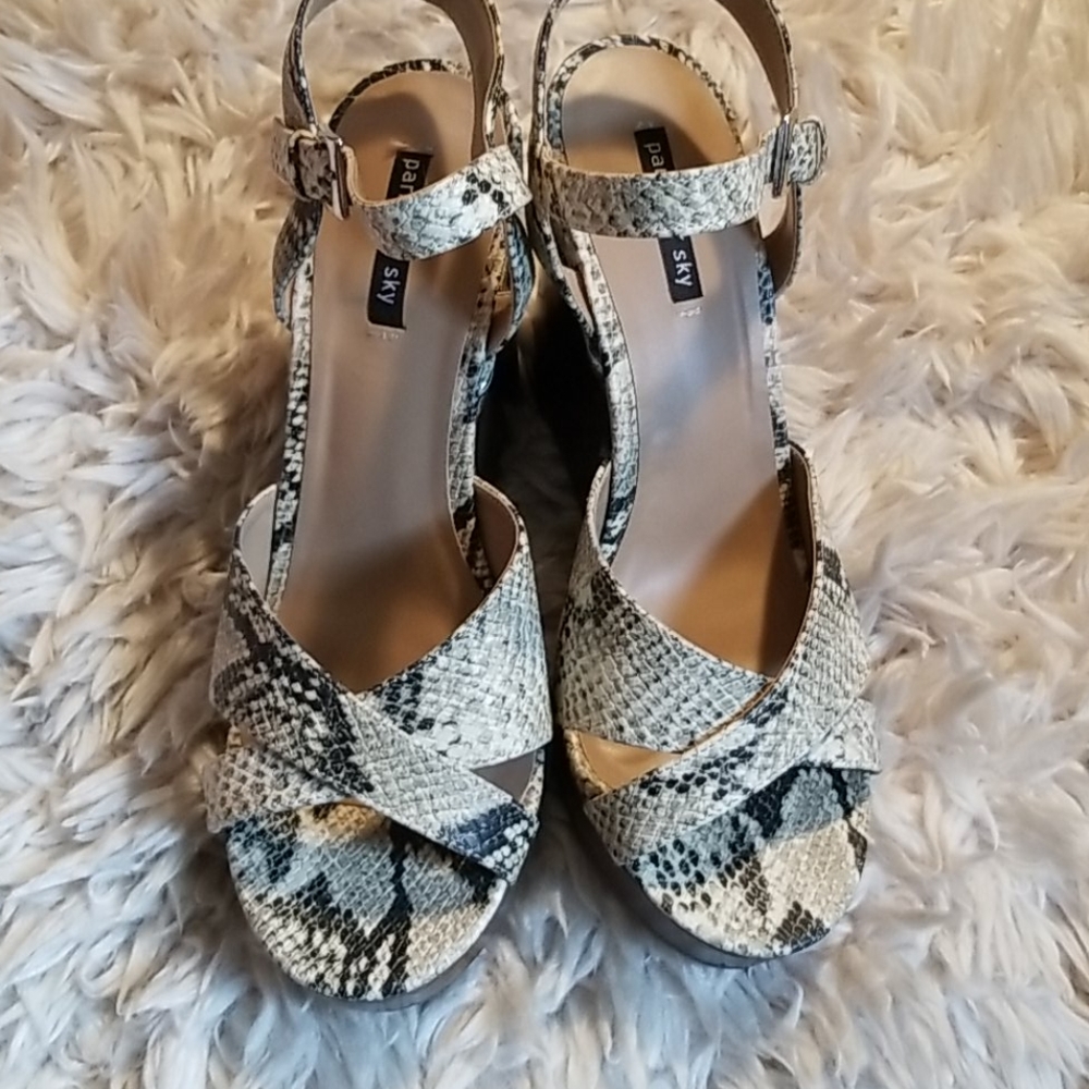 Parker & Sky Snake Wedge Sandals